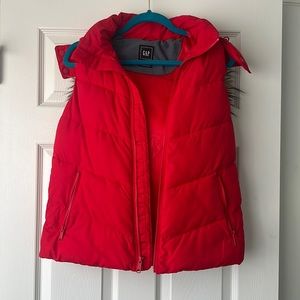 Gap Puffer Vest with Removable Faux Fur Hood